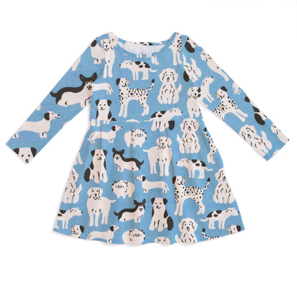 Madison Dress - Dog Parade Blue