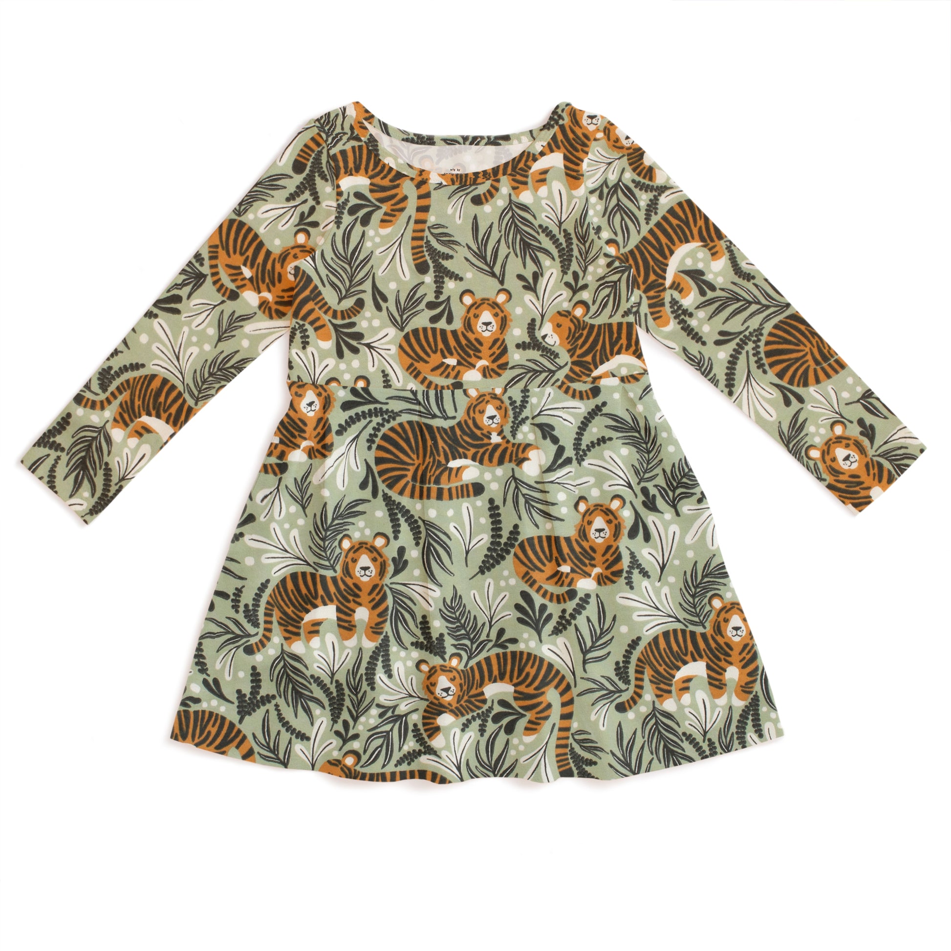 Madison Dress - Dreaming Tigers Green Winter Water Factory Madison Dress - Dreaming Tigers Green Winter Water Factory