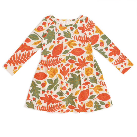 Madison Dress - Leaves Yellow & Green