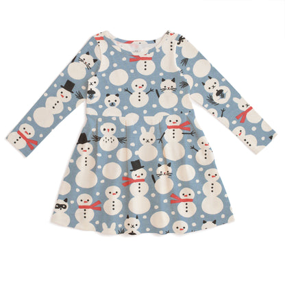 Madison Dress - Snow Creatures Blue