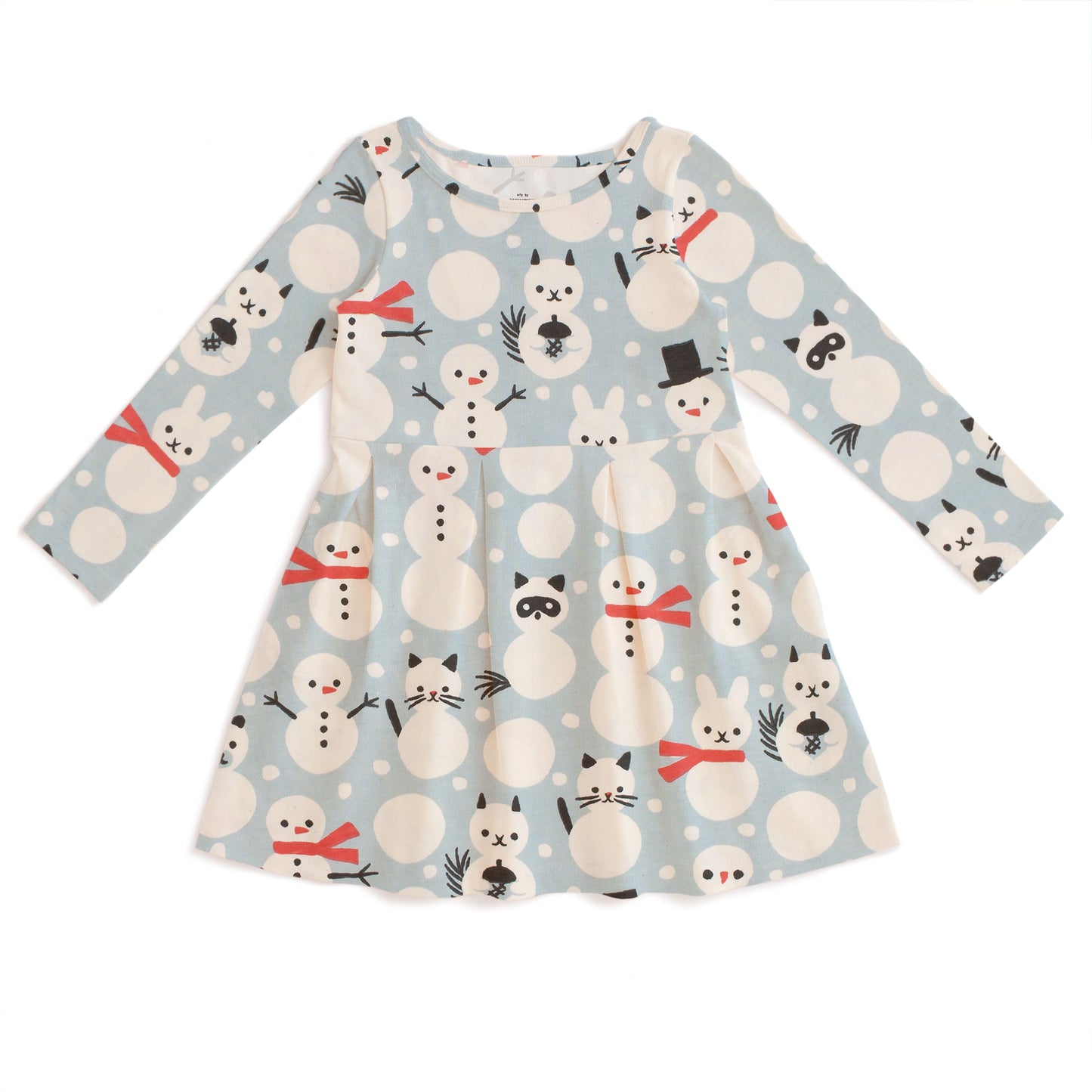 Madison Dress - Snow Creatures Sky Blue