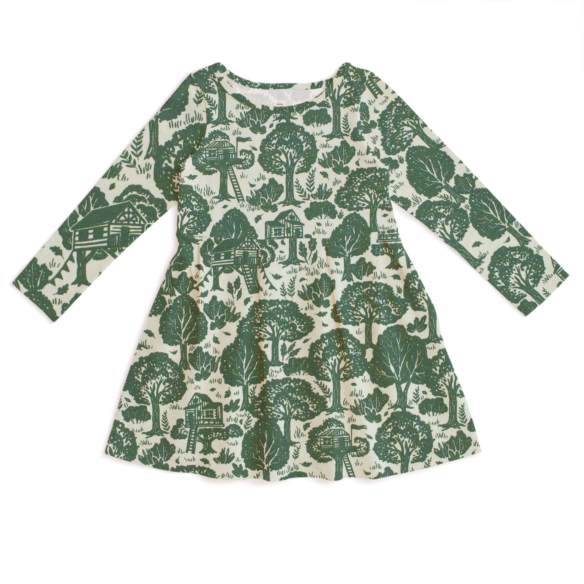 Kids Madison Dress - Treehouses Green 4T Kids Madison Dress - Treehouses Green 4T