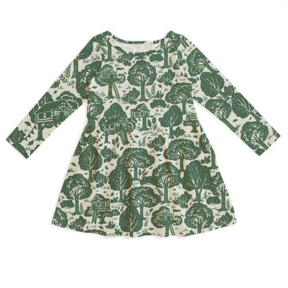 Madison Dress - Treehouses Green