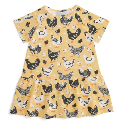 Milwaukee Dress - Chicken Family Yellow