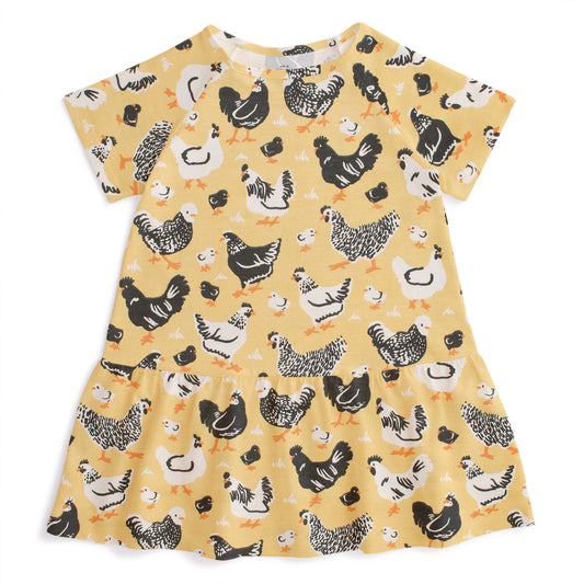 Milwaukee Dress - Chicken Family Yellow