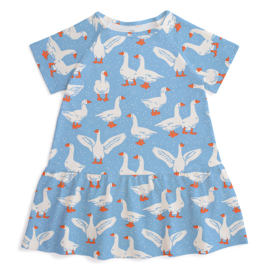 Milwaukee Dress - Silly Geese Blue