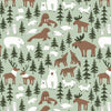 Fitted Crib Sheet - Northern Animals Pale Green