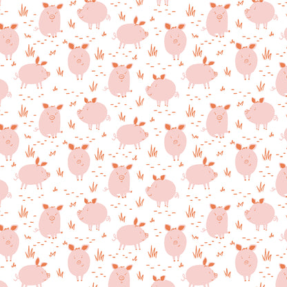 Fitted Crib Sheet - Pigs Pink