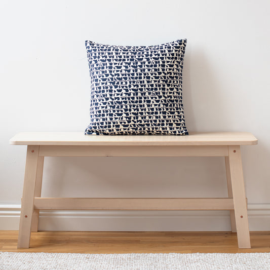 Belgian Linen Pillow Case - Corrugated Navy