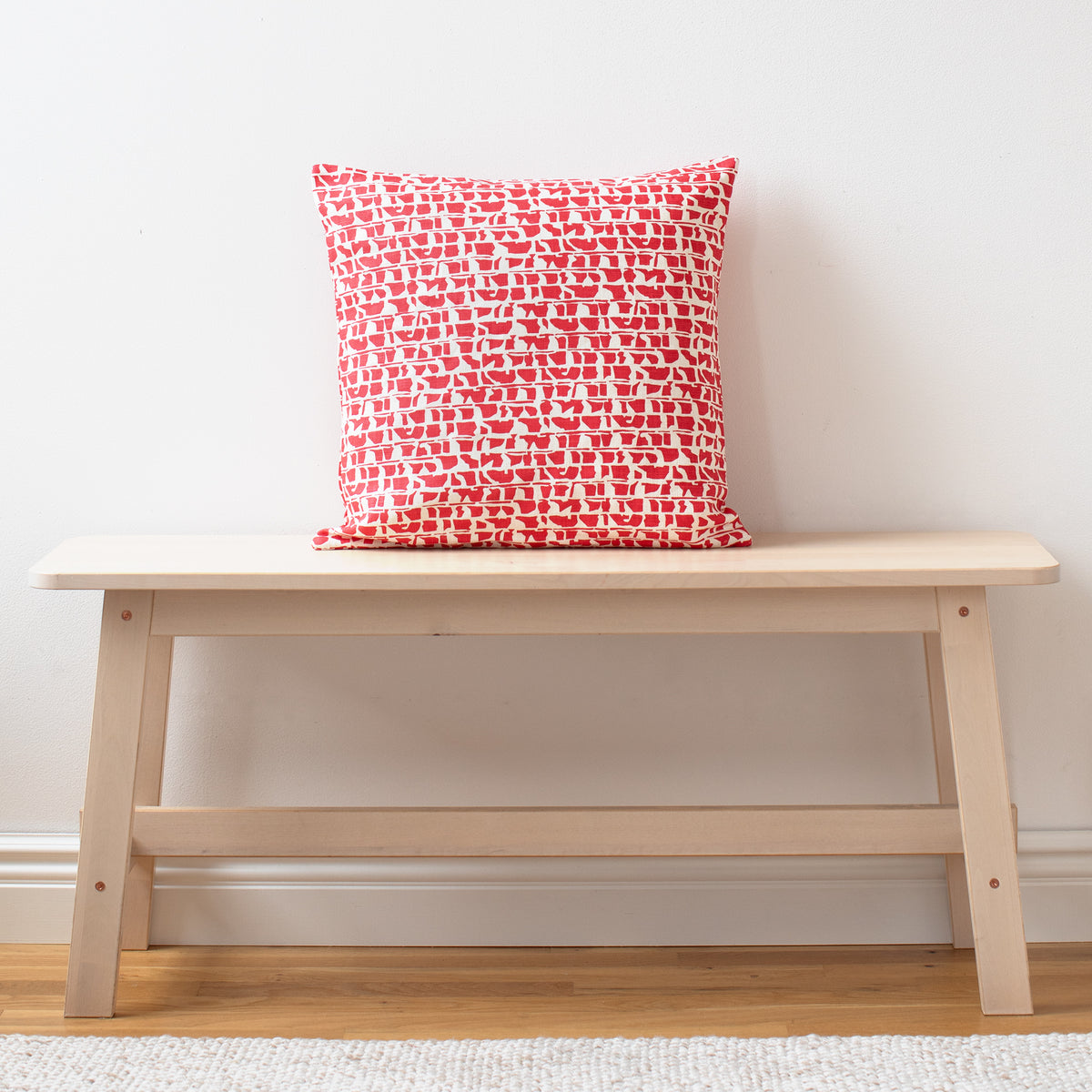 Belgian Linen Pillow Case - Corrugated Red
