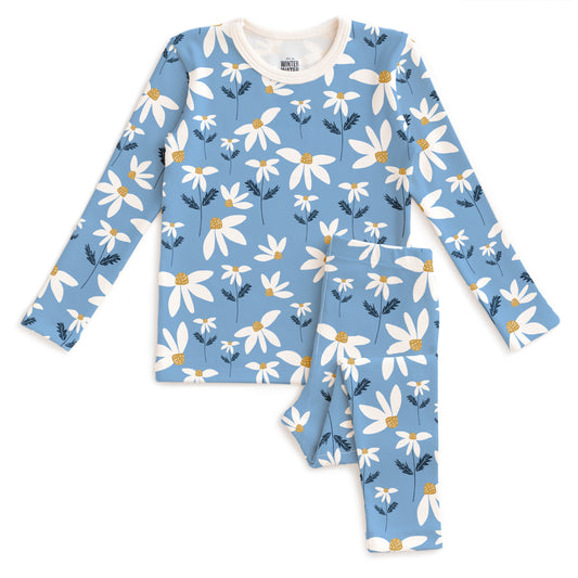 Kids Pajama Set - Daisies Blue