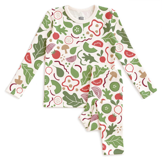 Kids Pajama Set - Salad Green