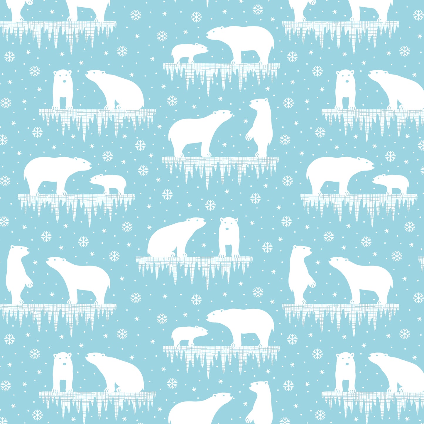 Long-Sleeve Tee - Polar Bears Arctic Blue - Pretty Much Perfect