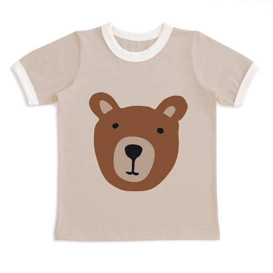 GRAPHIC Ringer Tee - Bear Beige & Natural