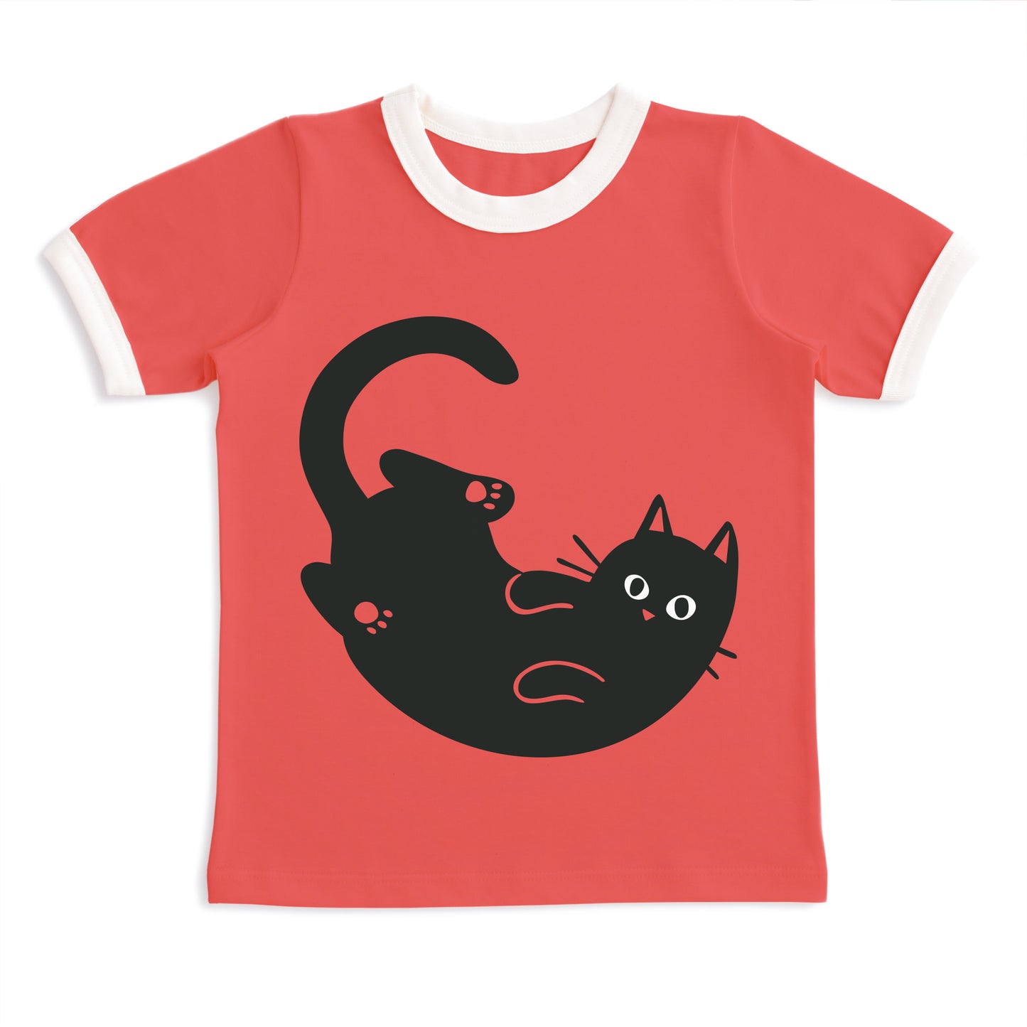 GRAPHIC Ringer Tee - Cat Coral