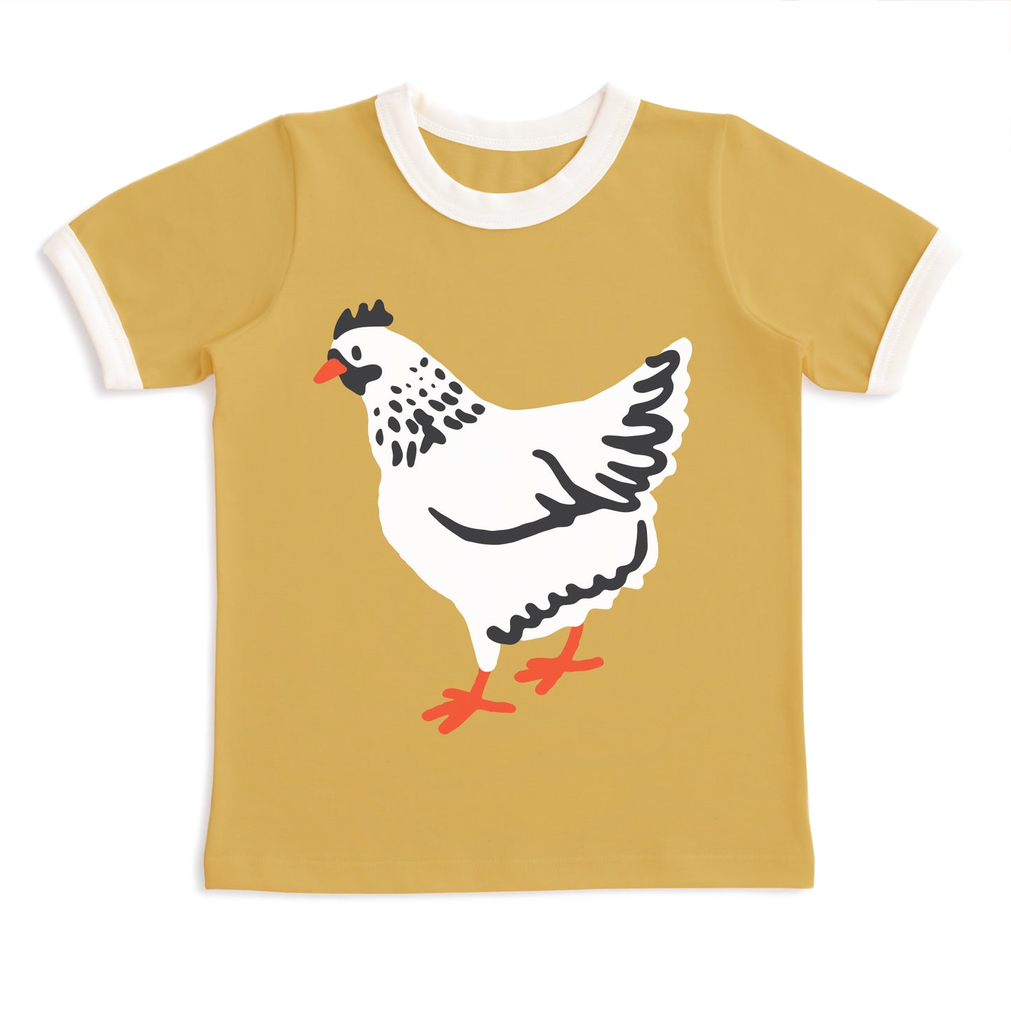 GRAPHIC Ringer Tee - Chicken Ochre