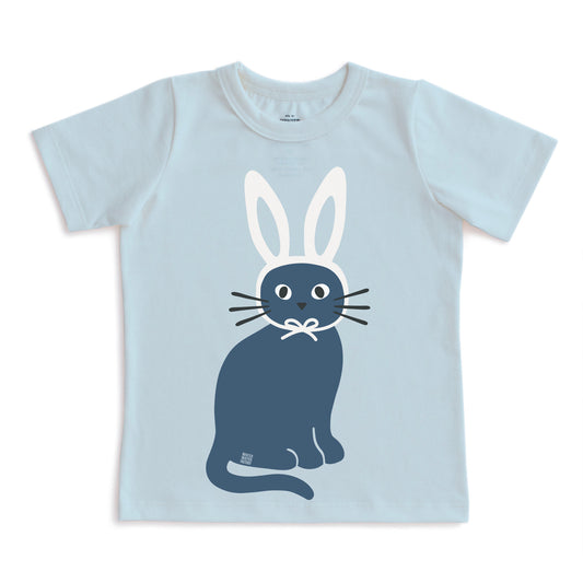 Short-Sleeve GRAPHIC Tee - Spring Kitty Sky Blue