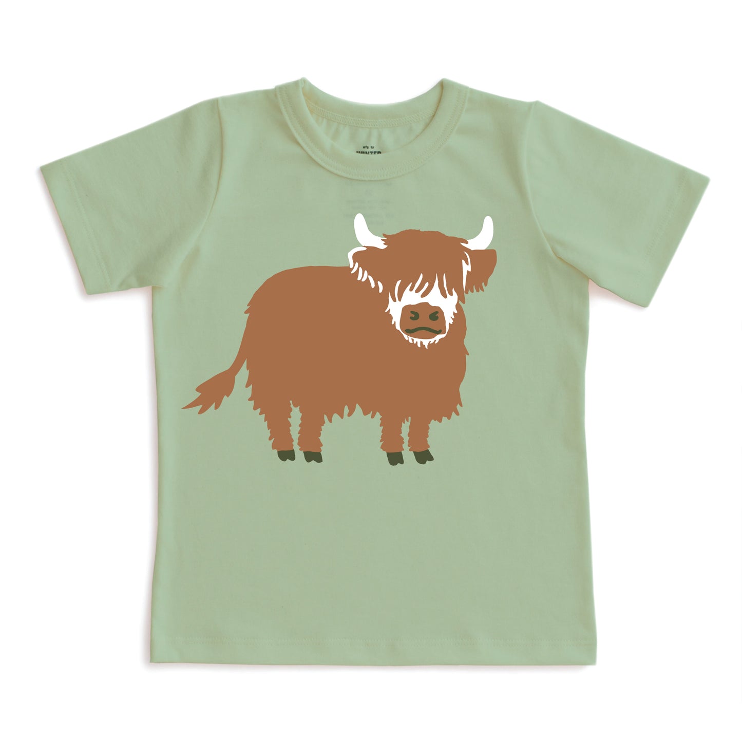 Short-Sleeve GRAPHIC Tee - Highland Cow Meadow Green