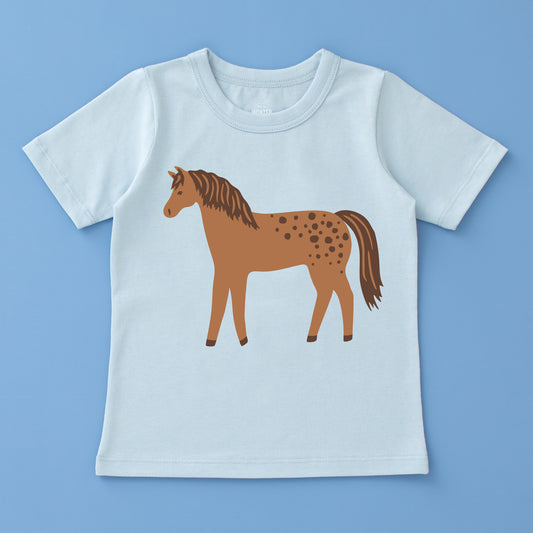 Short Sleeve GRAPHIC Tee - Horse Pale Blue