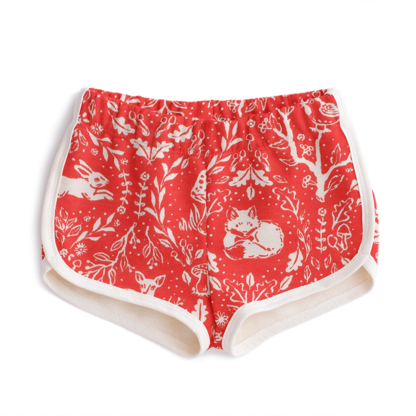 French Terry Shorts - Animal Tapestry Red