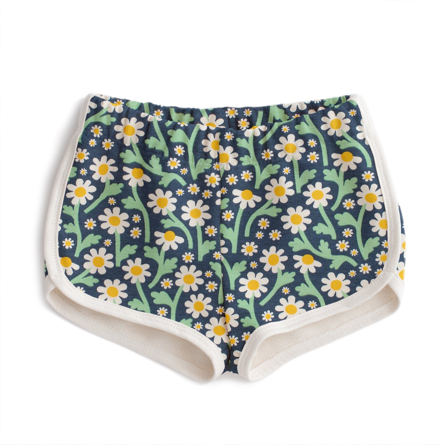 French Terry Shorts - Bold Daisies Navy
