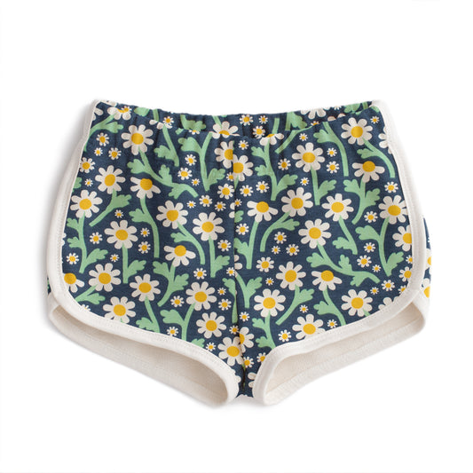 French Terry Shorts - Bold Daisies Navy