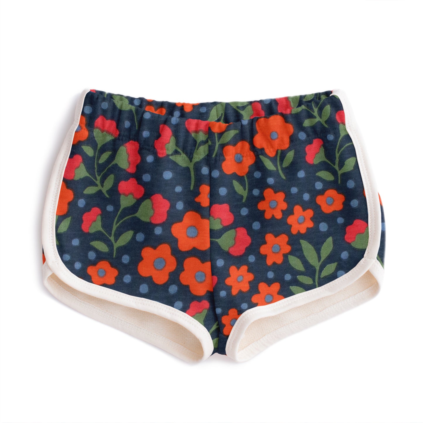 French Terry Shorts - Garden Blooms Navy