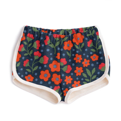 French Terry Shorts - Garden Blooms Navy