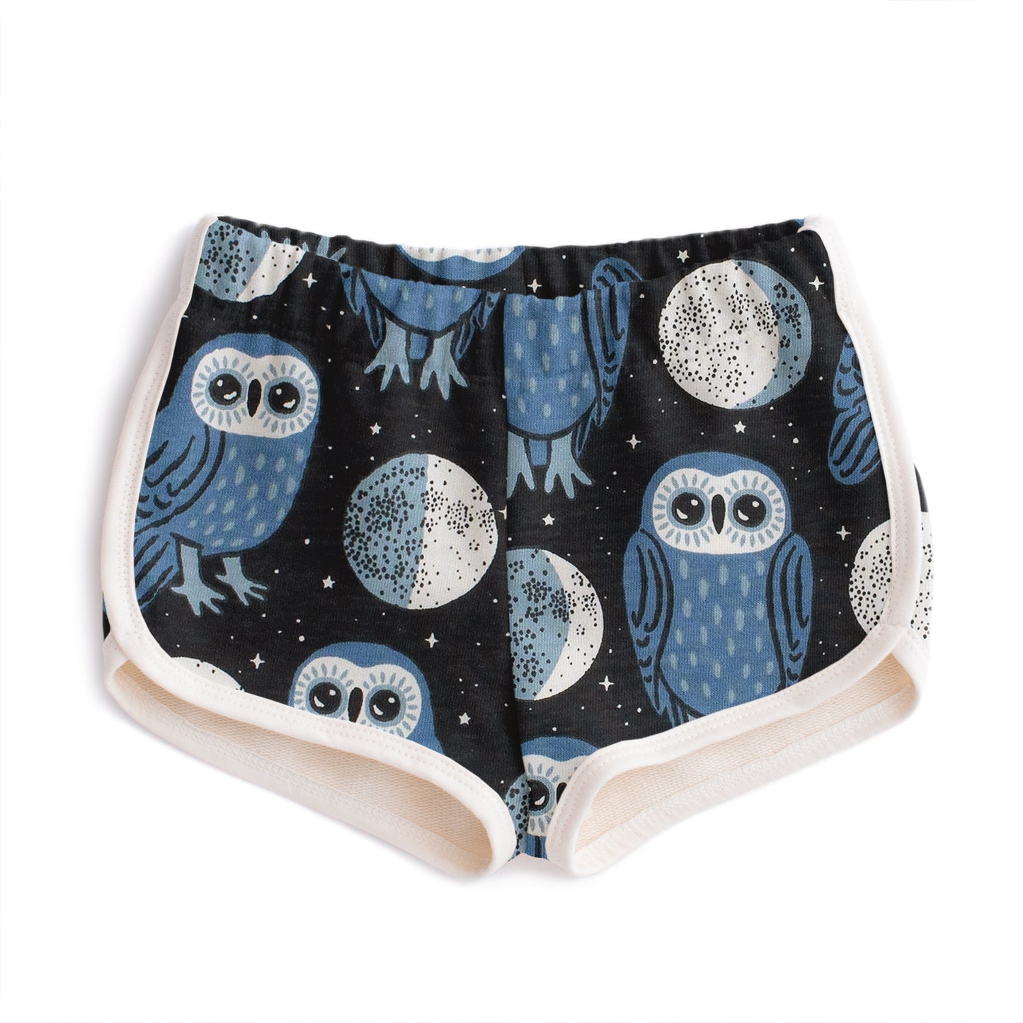 French Terry Shorts - Midnight Owls Charcoal & Blue