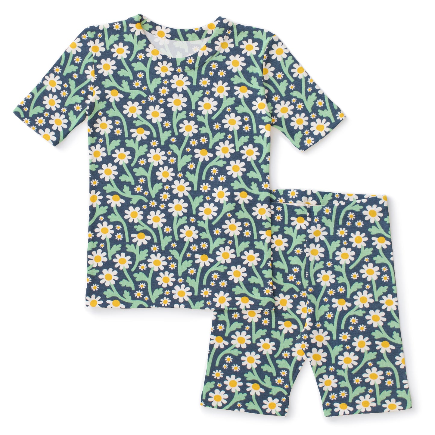 Kids Summer Pajama Set - Bold Daisies Navy