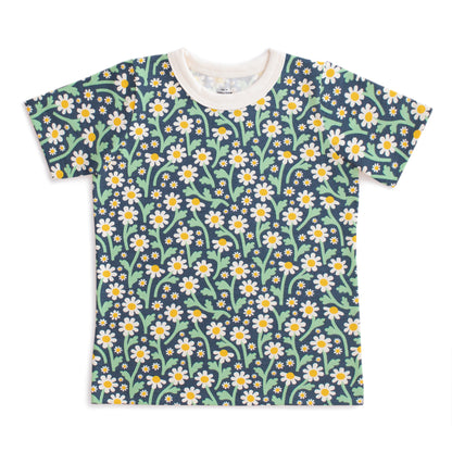 Short-Sleeve Tee - Bold Daisies Navy