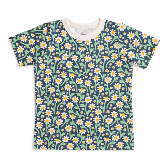 Short-Sleeve Tee - Bold Daisies Navy