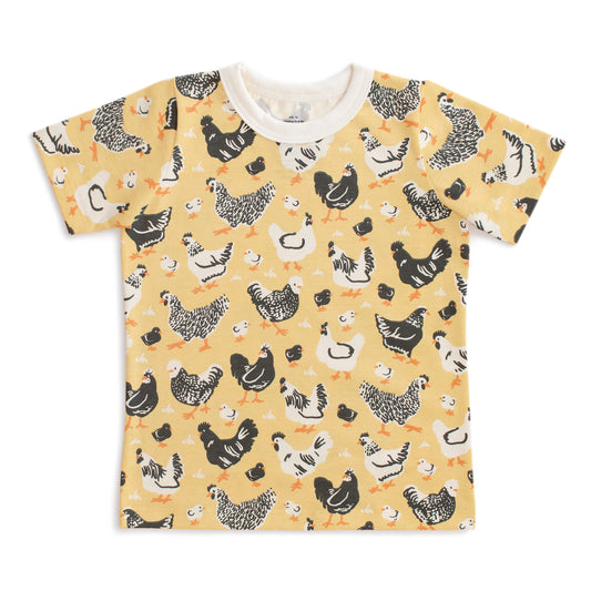 Short-Sleeve Tee - Chicken Family Yellow