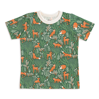 Short-Sleeve Tee - Deer & Foxes Green