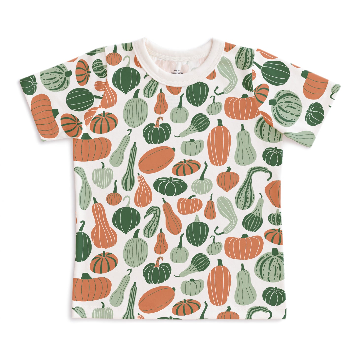 Short-Sleeve Tee - Gourds & Pumpkins Green & Orange