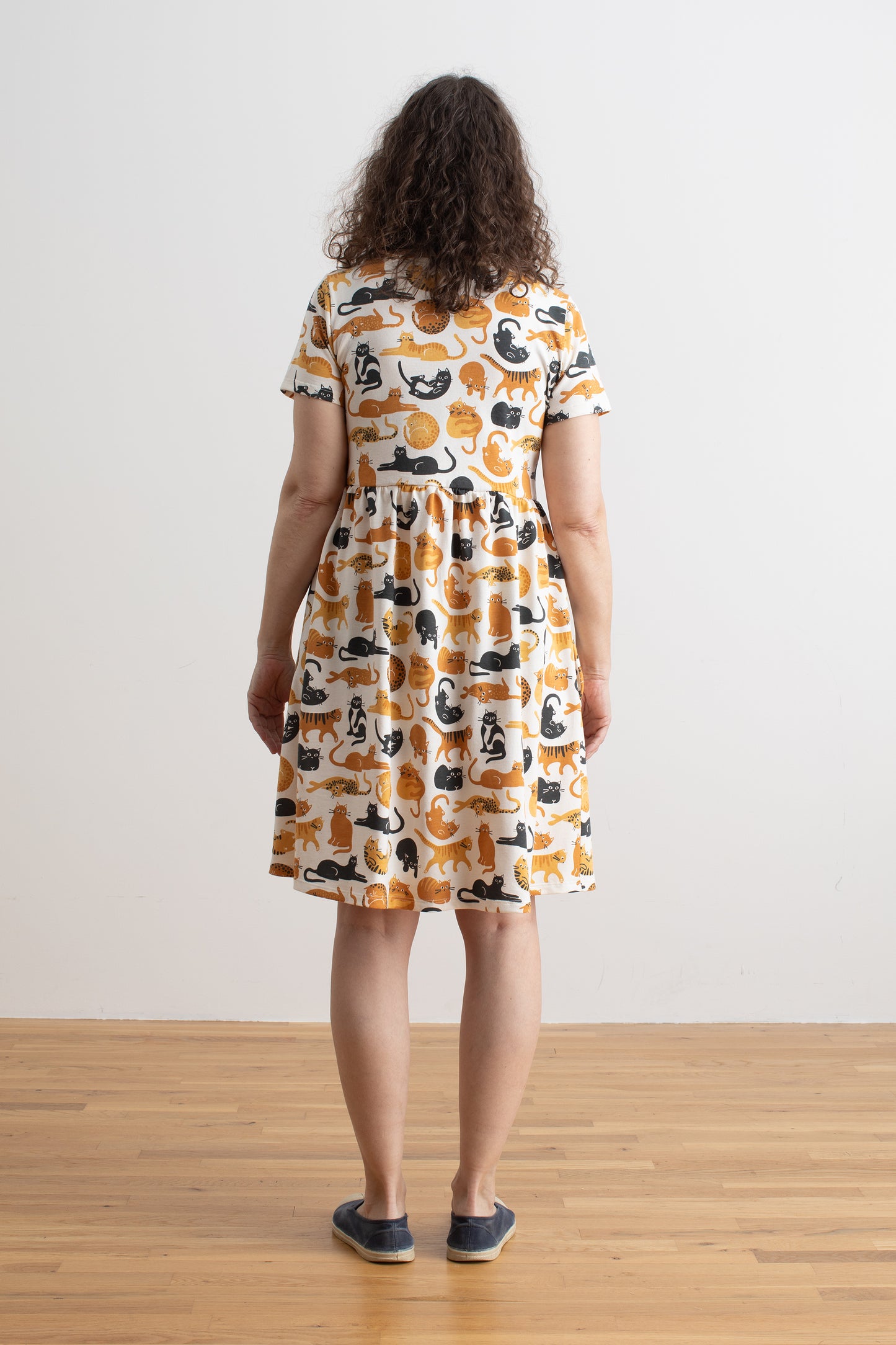 Stockholm Dress - Cat Friends Gold & Yellow
