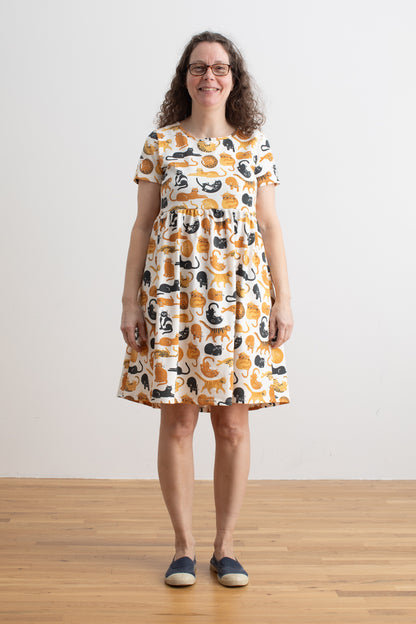 Stockholm Dress - Cat Friends Gold & Yellow