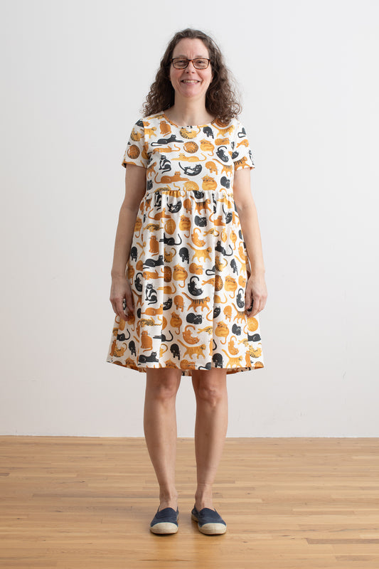 Stockholm Dress - Cat Friends Gold & Yellow