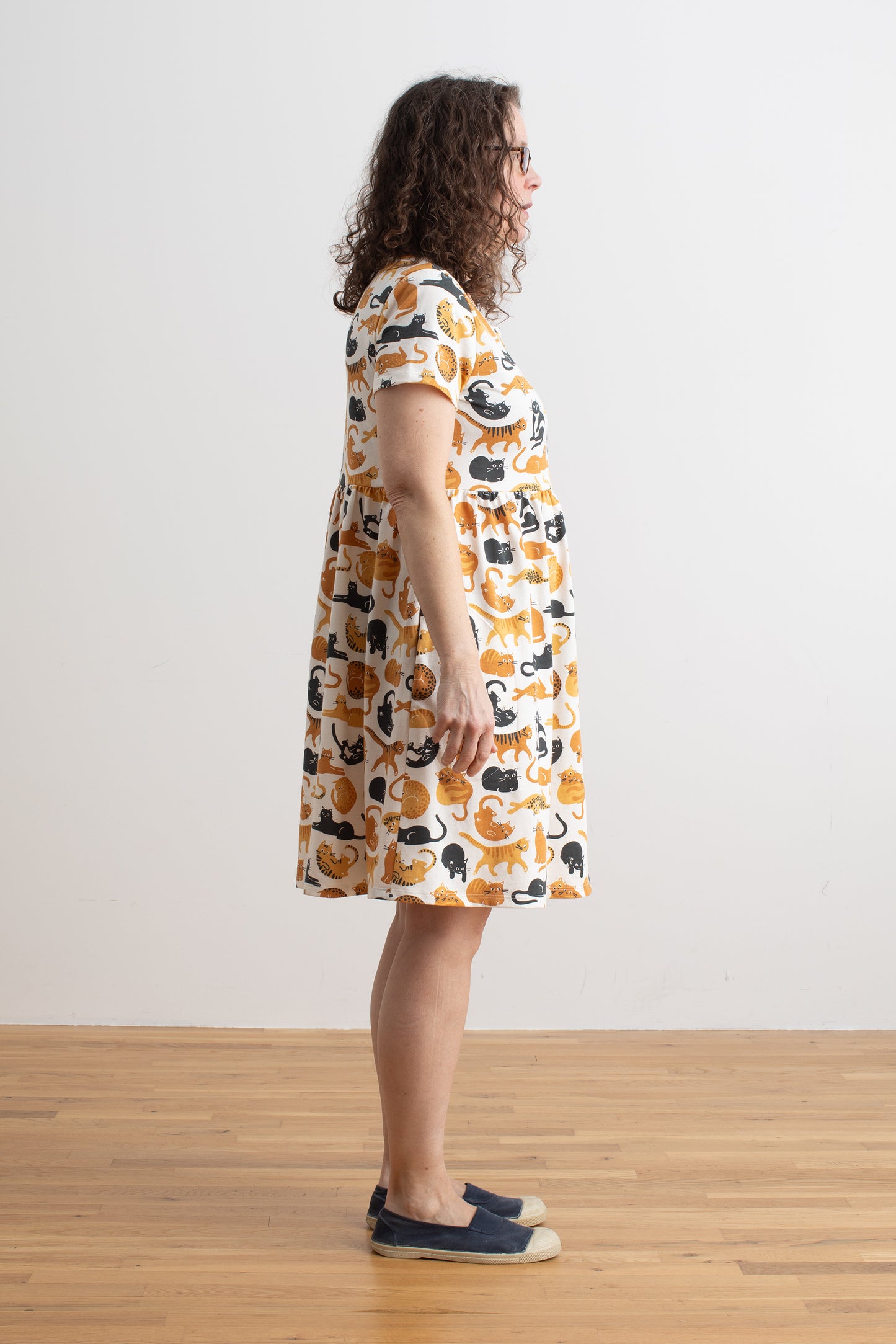 Stockholm Dress - Cat Friends Gold & Yellow