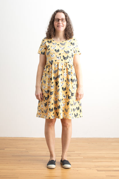 Stockholm Dress - Chicken Family Yellow