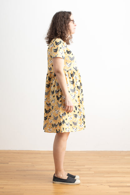 Stockholm Dress - Chicken Family Yellow