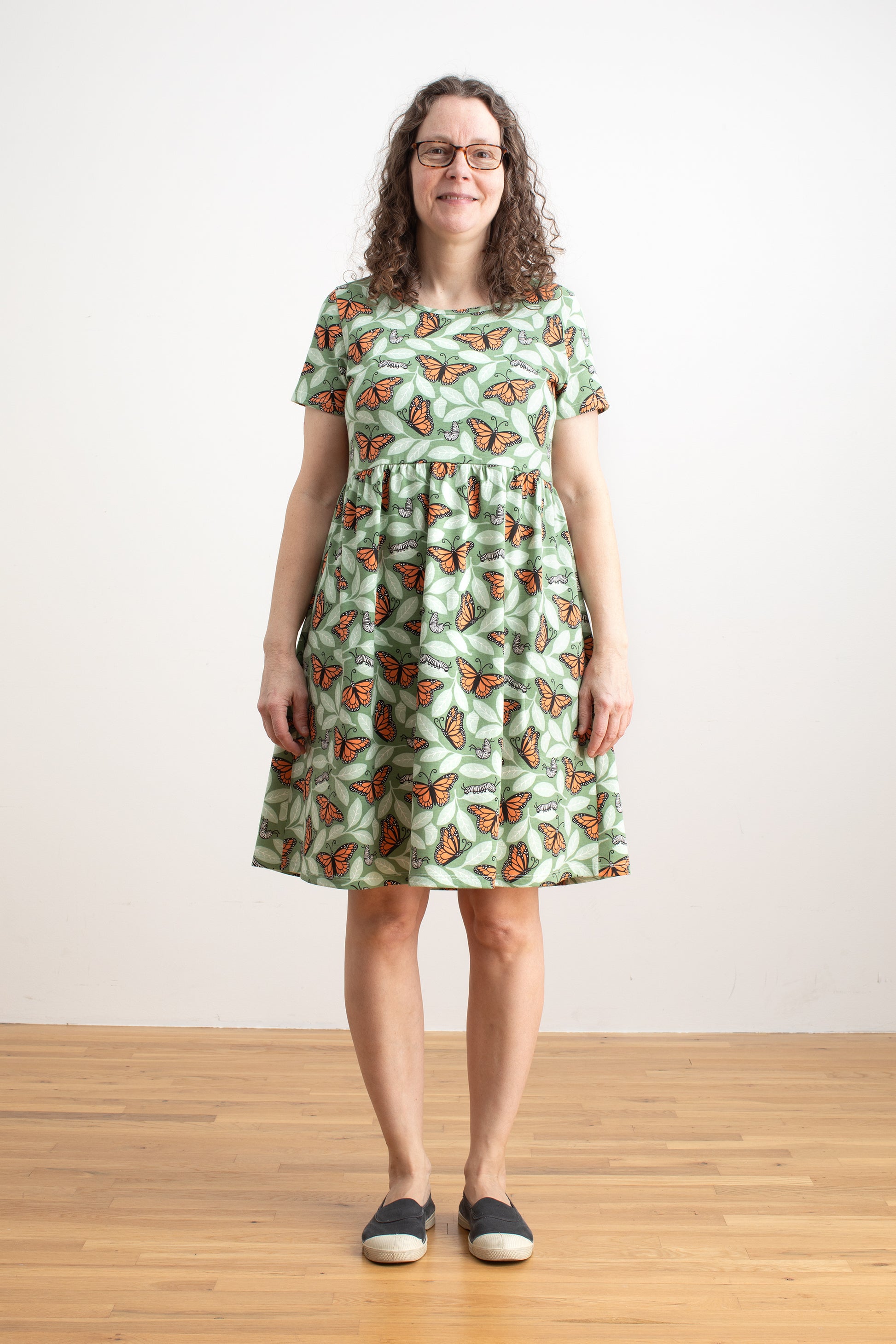 dark green smock dress Baltic Born Womens Ivey Smocked Short Dress | Dark Green + Silver