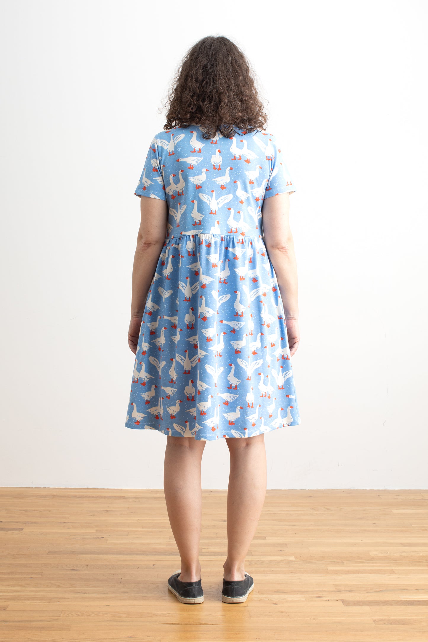 Stockholm Dress - Silly Geese Blue