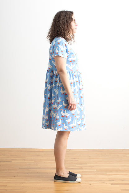 Stockholm Dress - Silly Geese Blue