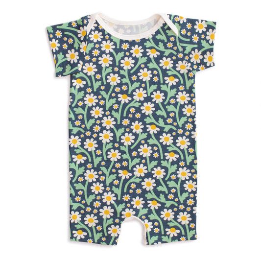 Summer Romper - Bold Daisies Navy