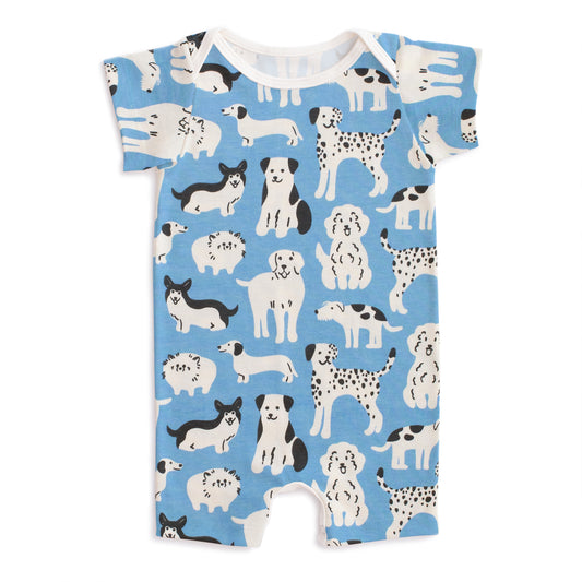 Summer Romper - Dog Parade Blue