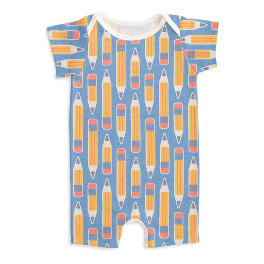 Summer Romper - Pencils Blue