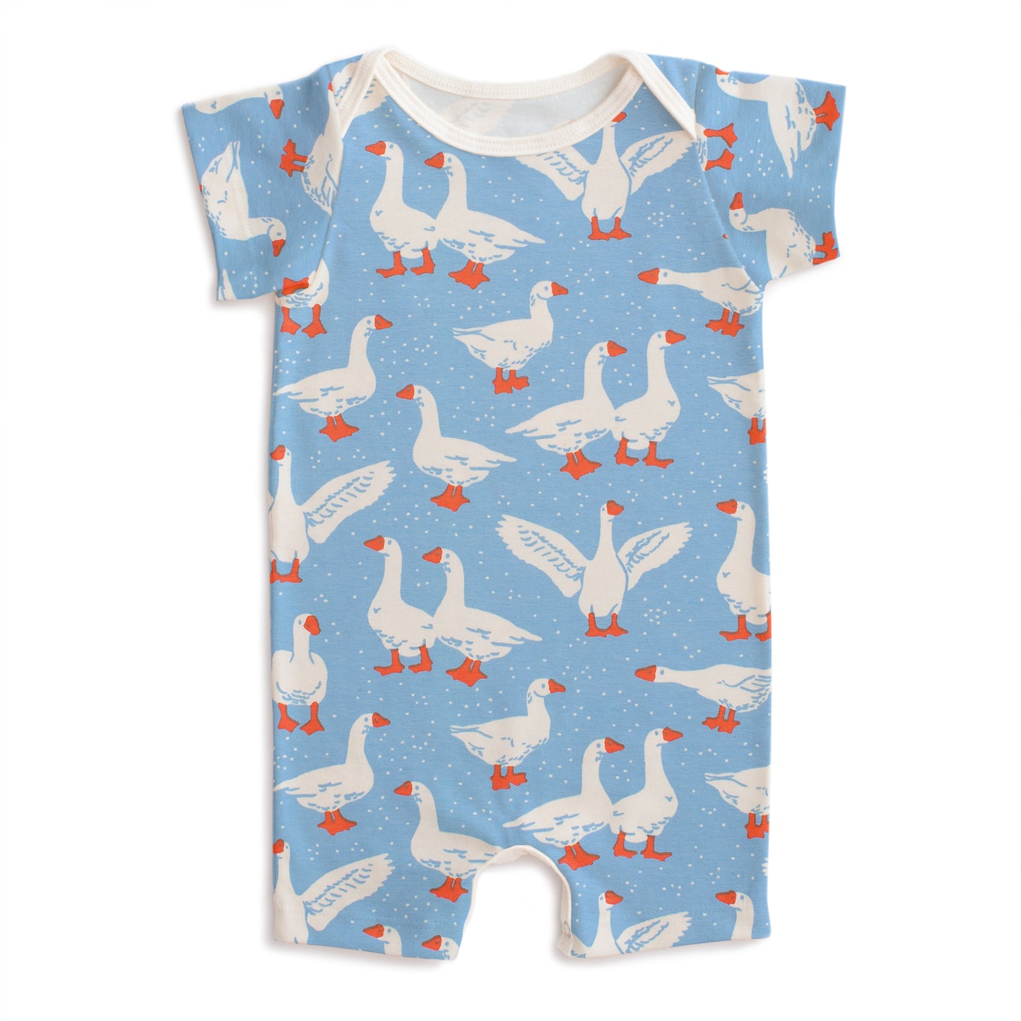 Summer Romper - Silly Geese Blue
