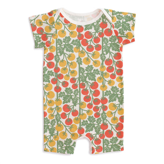 Summer Romper - Tomato Vines Red & Yellow