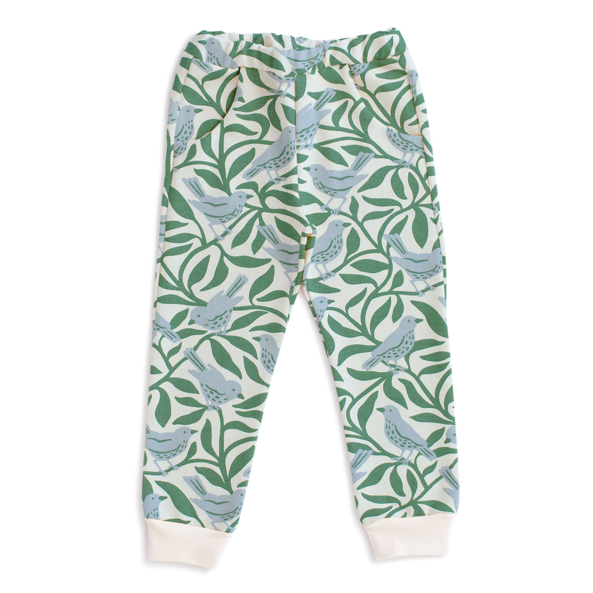 Sweatpants - Birds on Branches Blue & Green